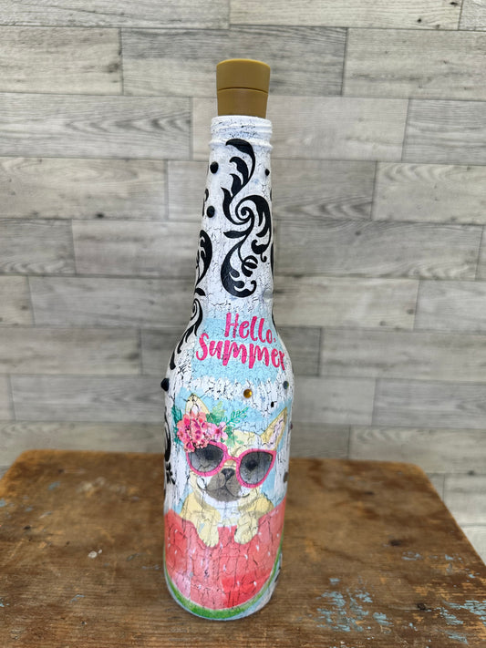 Small Light Up Bottle - Hello Summer w/Dog