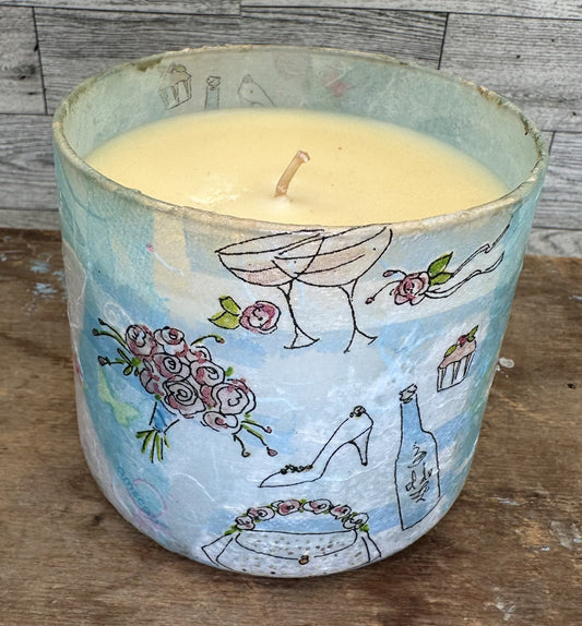 16 oz Buttercream Vanilla Candle - Wedding "Bride" Theme