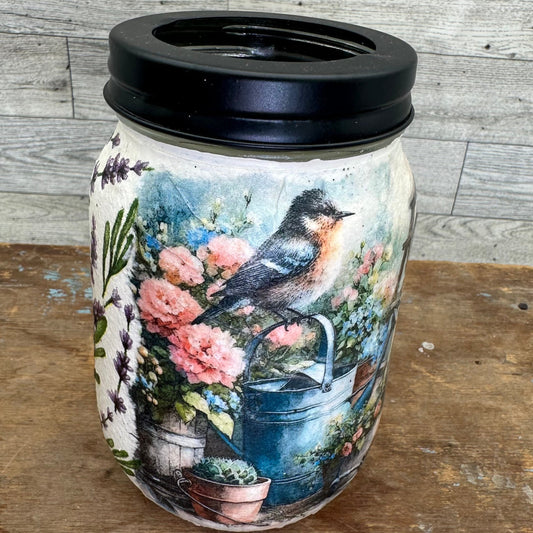 Garden Theme w/Birds & Flowers Tealight Holder