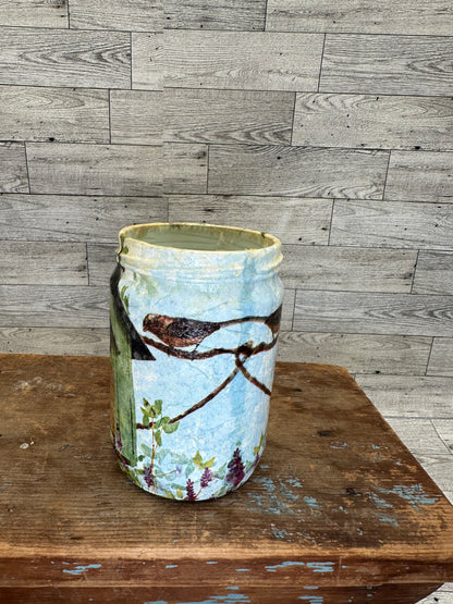 16 oz Soy Wax Blueberry Scented Candle w/Birdhouse