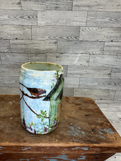 16 oz Soy Wax Blueberry Scented Candle w/Birdhouse