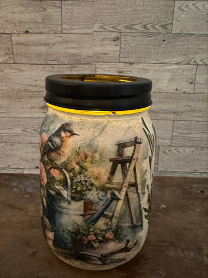 Garden Theme w/Birds & Flowers Tealight Holder