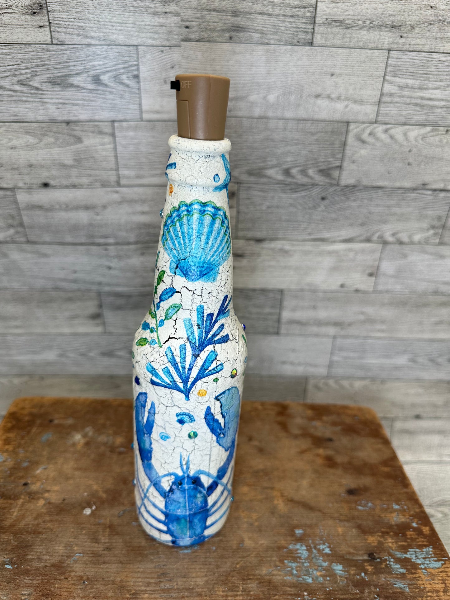 Lobster/Sea Shells Small Light Up Bottle