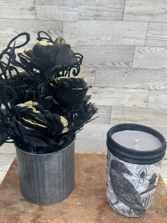 16 oz Halloween Candle with Crows