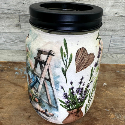 Garden Theme w/Birds & Flowers Tealight Holder