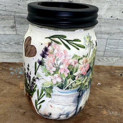 Garden Theme w/Birds & Flowers Tealight Holder