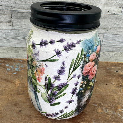 Garden Theme w/Birds & Flowers Tealight Holder