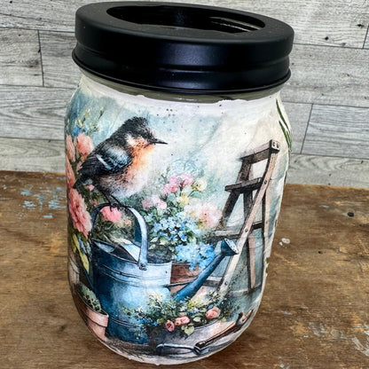 Garden Theme w/Birds & Flowers Tealight Holder